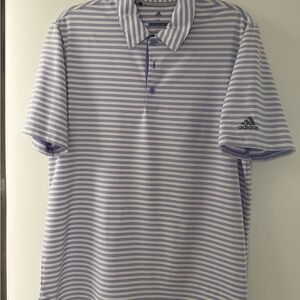 Adidas Men's Lavender Striped golf Shirt